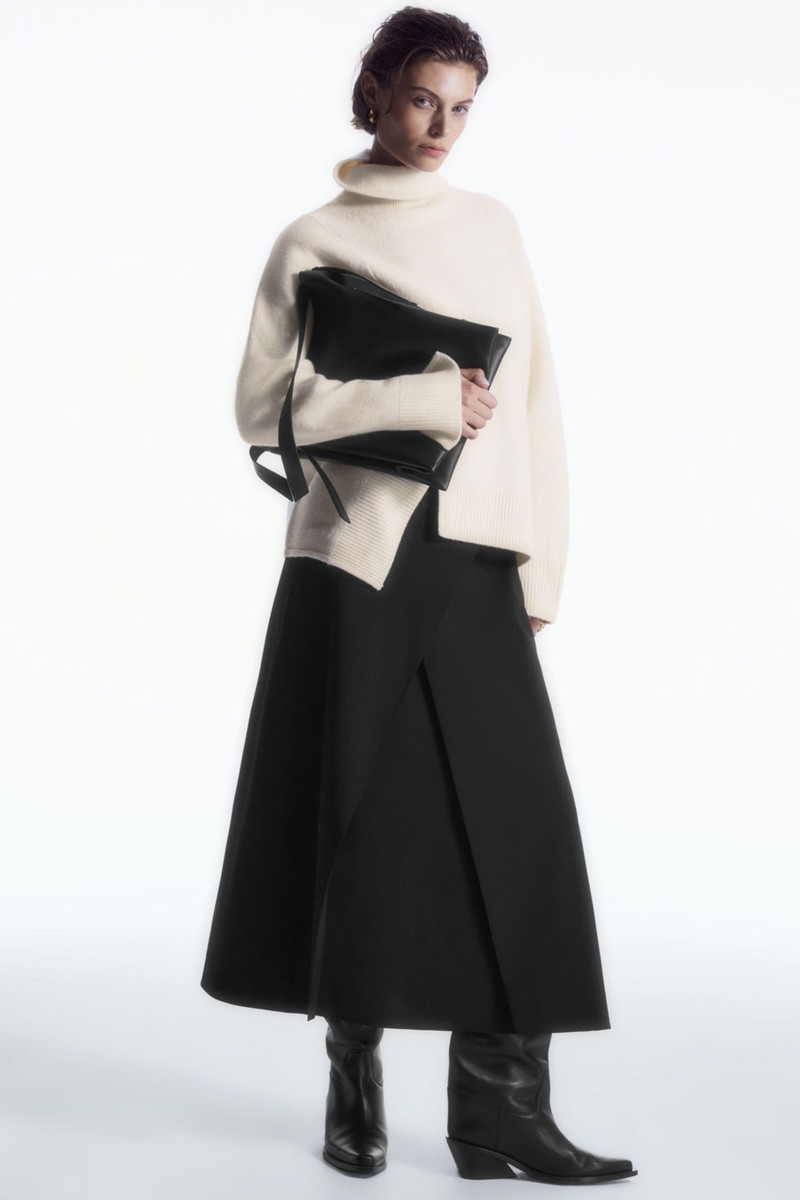 Tailored Wool Midi Wrap Skirt from COS