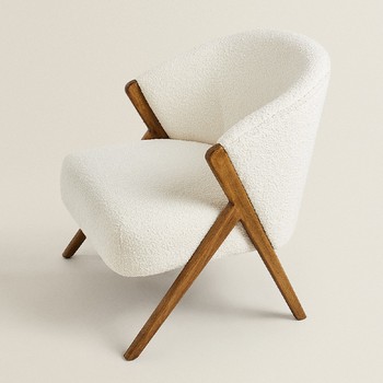 Upholstered Bouclé Armchair from Zara