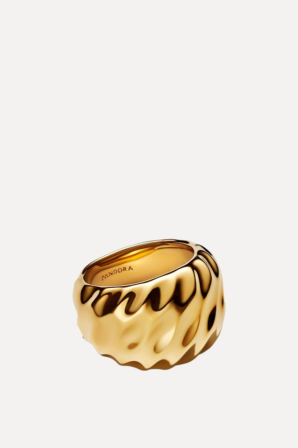 Rippled Statement Ring 14k Gold Plating