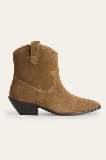 Suede Western Low-Heel Boots from Boden