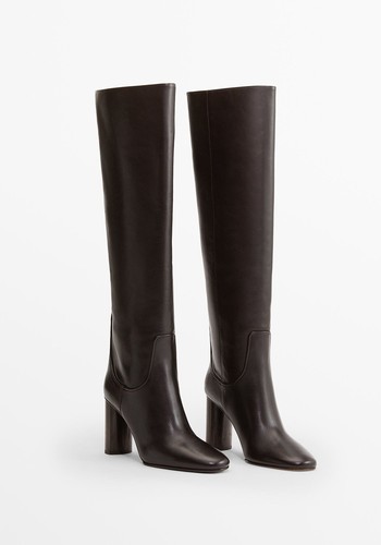 Brown Leather Boots from Massimo Dutti