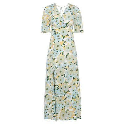 Rosana Wrap-Effect Floral-Print Washed-Silk Midi Dress from Sandro