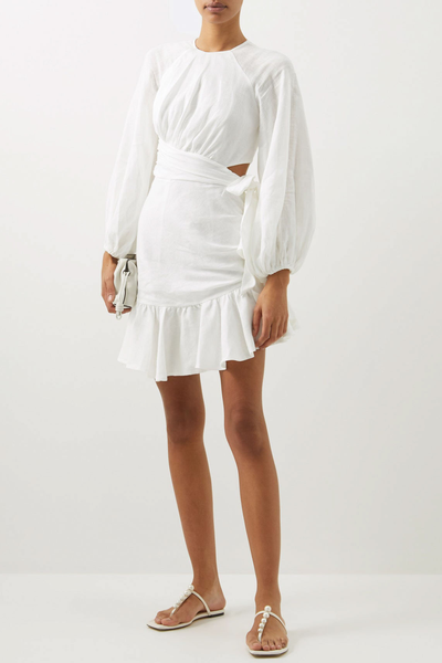 Lyre Linen Wrap Dress from Zimmerman 