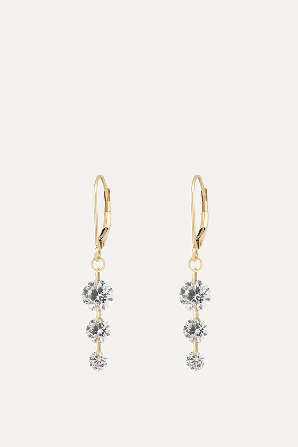 Raindrop Diamond Earrings 14k Gold