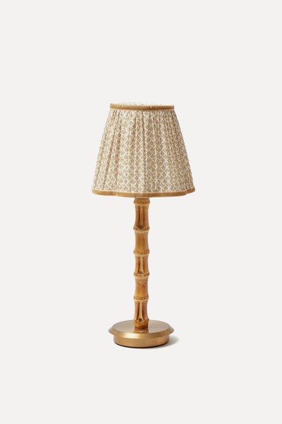 Rechargeable Bamboo Lamp With Putty Lotus Shade from Mrs. Alice