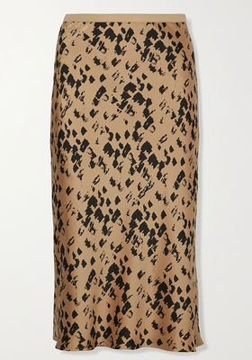 Bar Printed Silk-satin Midi Skirt from Anine Bing