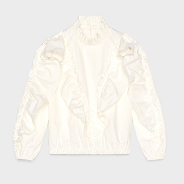 Poplin Shirt With Ruffle Trims from Bershka