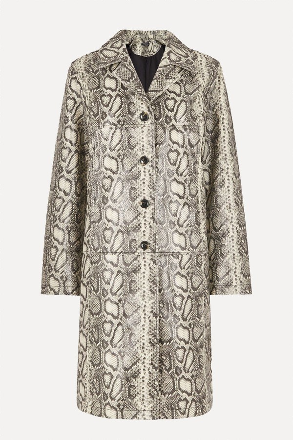 Iyana Snake Print Leather Coat from Whistles