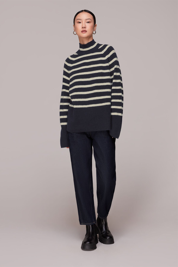 Stripe Funnel Neck Jumper