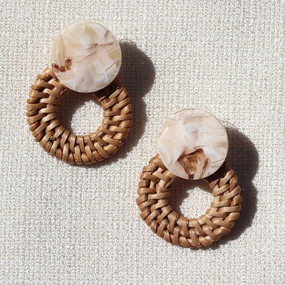  Round Woven  Drop Earrings from MeiMiStudio 