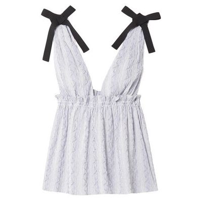Betty Bow-Detailed Striped Jacquard Top from La Ligne