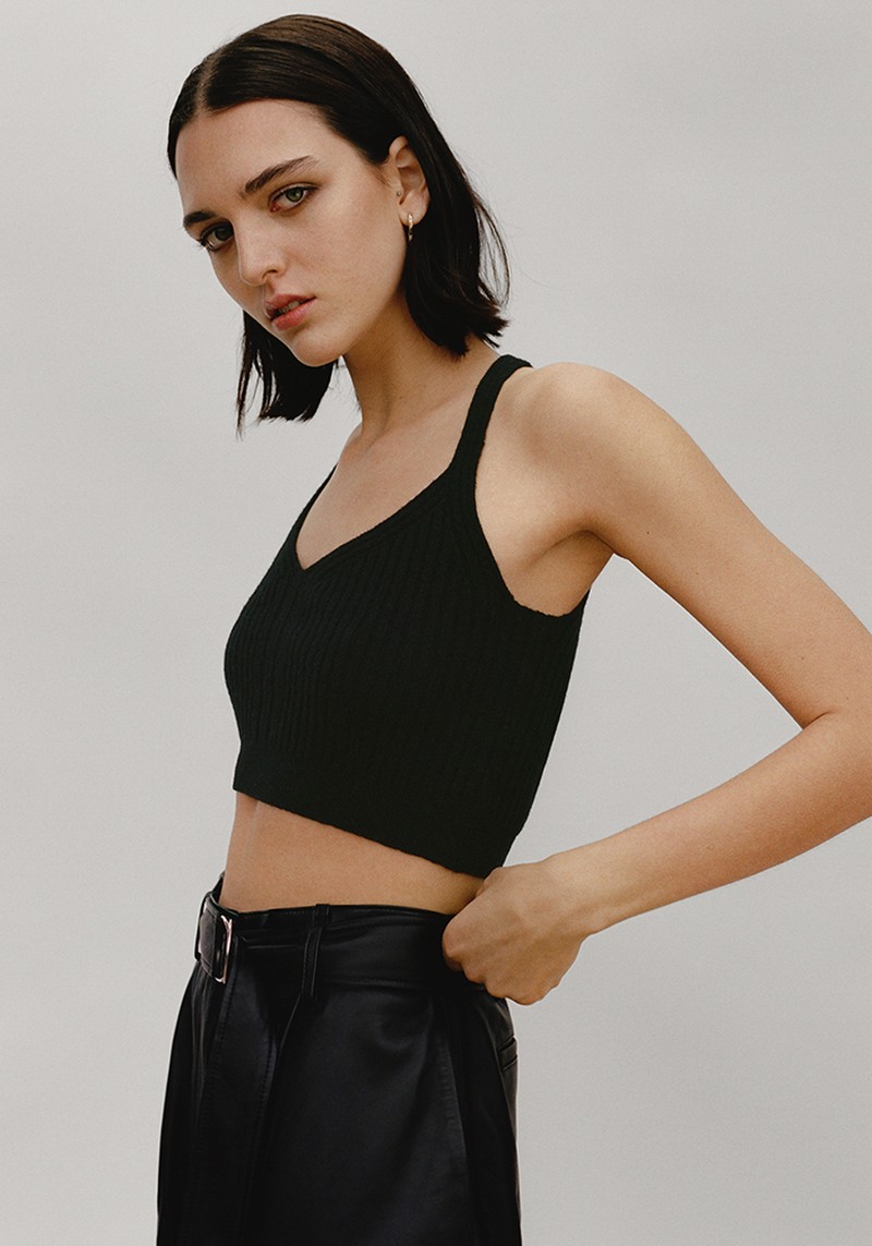 Ivana Cashmere Blend Crop Top