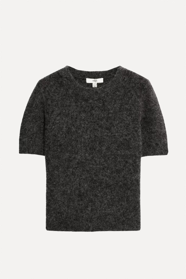 Brushed Alpaca Blend Knitted Top from Marks & Spencer