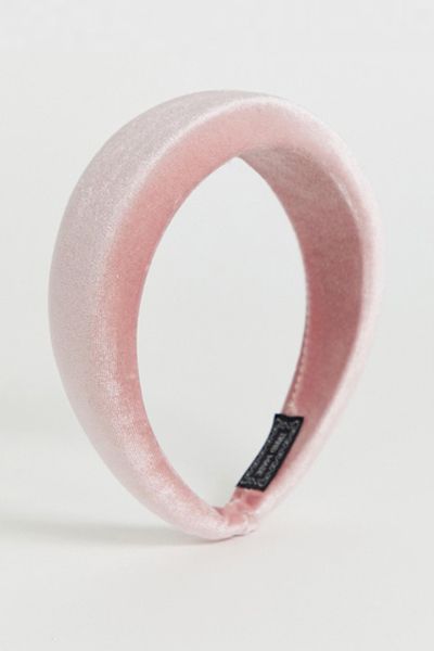 London Pink Velvet Padded Headband from DesignB