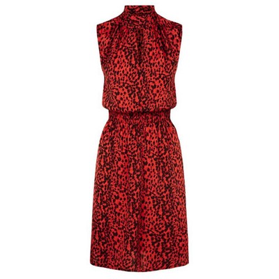 Leopard Print Shirred Waist Dress from New Look 