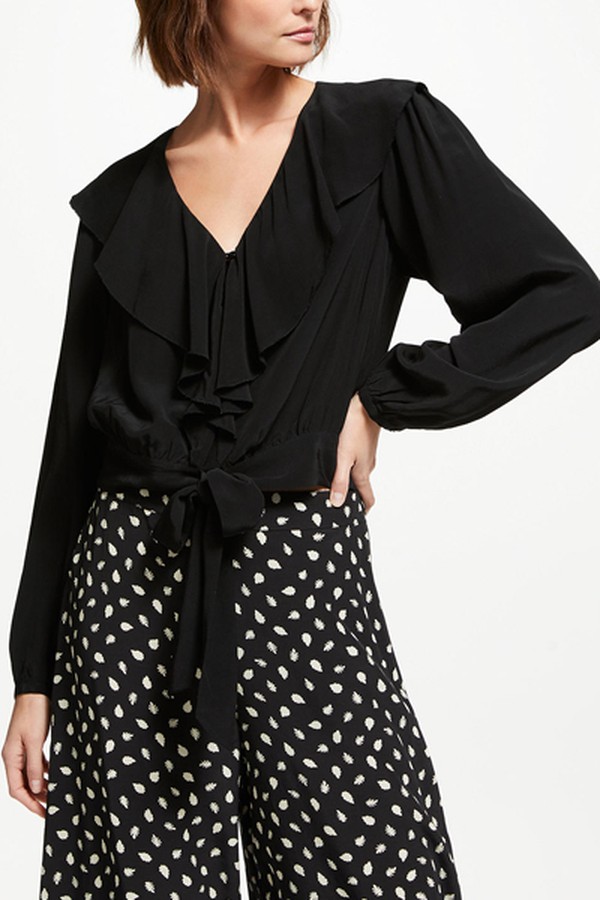 Tie Waist Blouse, Black