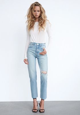 Ripped Straight Jeans from Zara