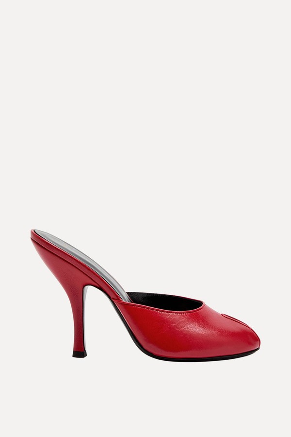 Date 105 Peep-Toe Leather Mules from JUDE