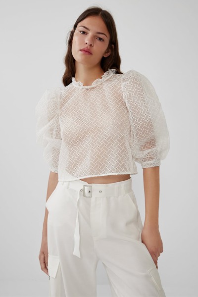 Voluminous Textured Top from Zara