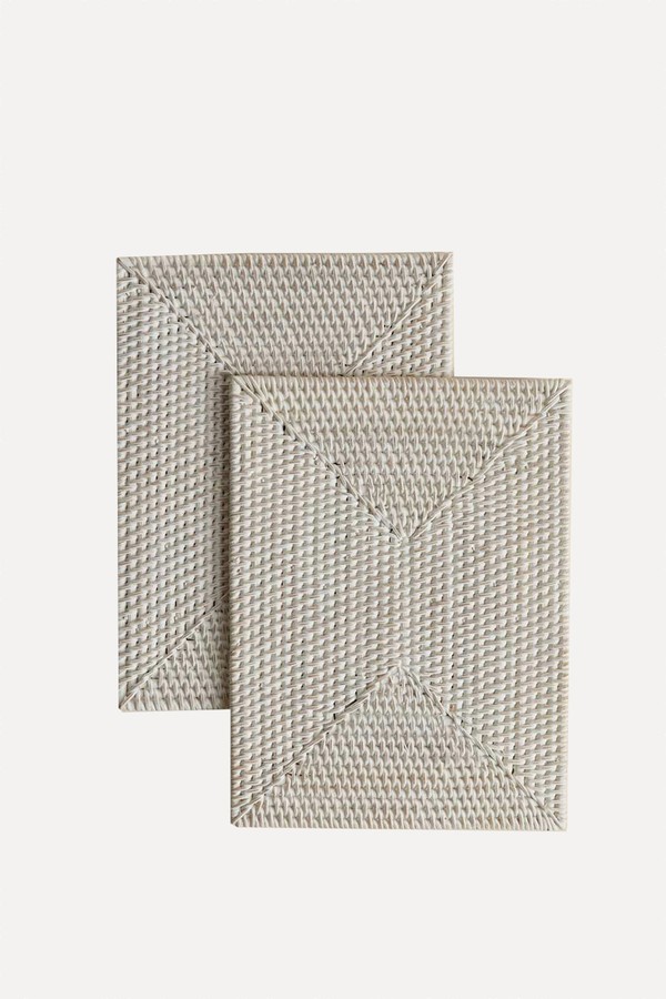 Set Of 2 Rattan Washed Placemats