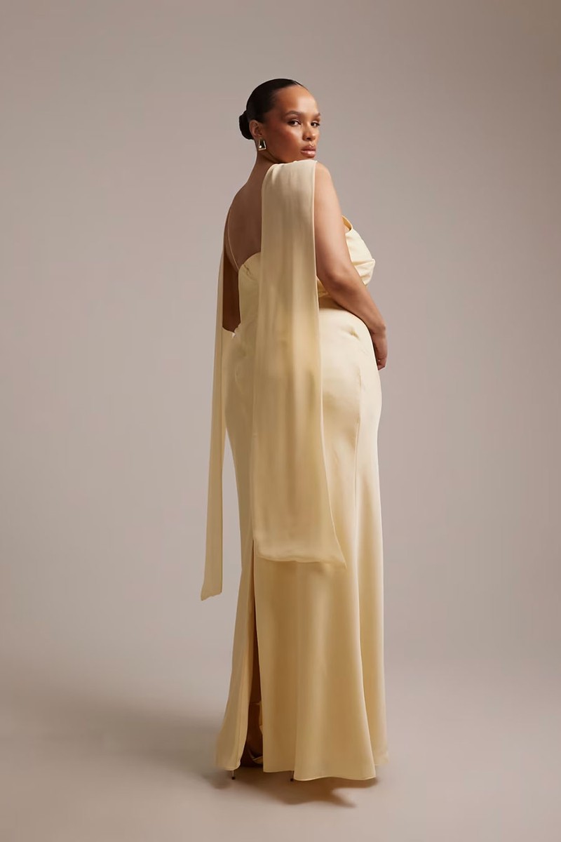 Curve Bridesmaids Halter Neck Satin Maxi Dress from ASOS Design