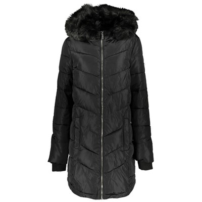 Navy Long Line Puffer Coat