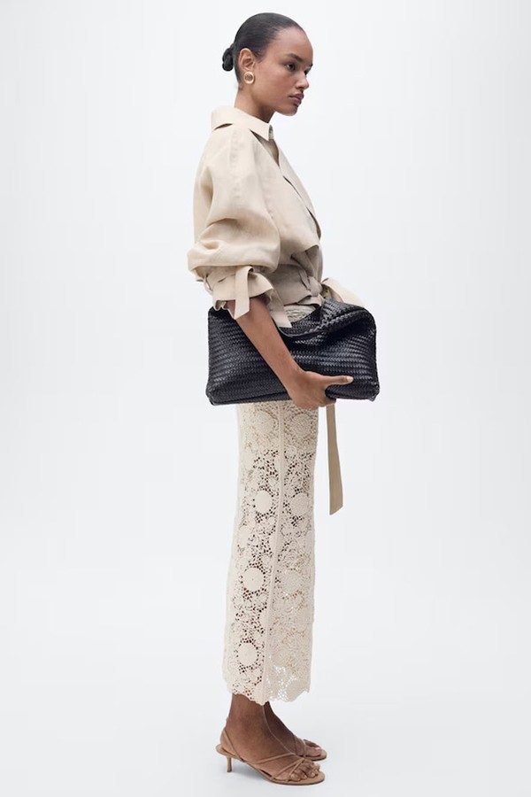 Long Crochet Floral Skirt from Mango