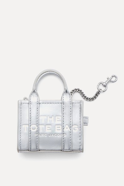 The Metallic Leather Nano Tote Charm