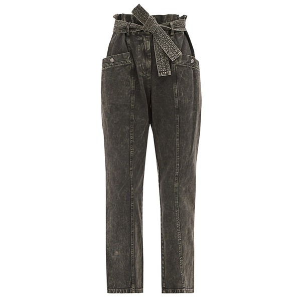 Idun Paperbag-Waist Acid-Wash Jeans from SEA