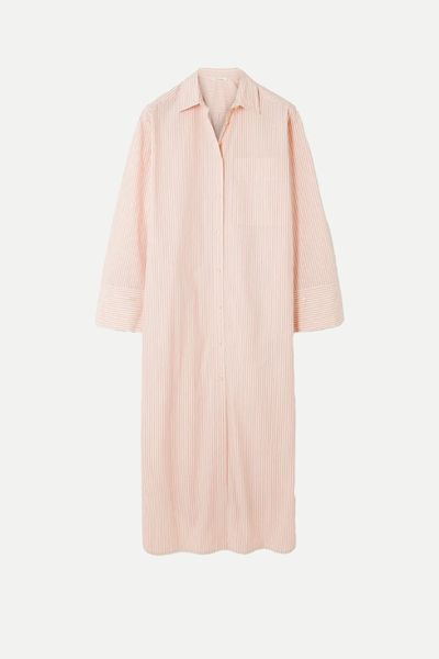 Perros Striped Organic Cotton-Poplin Midi Dress from By Malene Birger