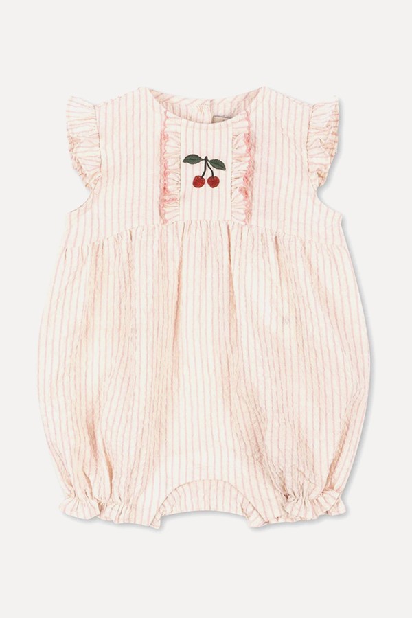 Ellie Frill Cherry Embroidery Romper from Konges Sløjd