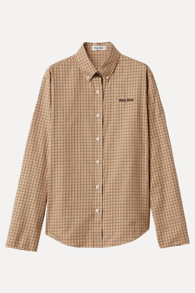 Cotton Check Shirt from MIU MIU