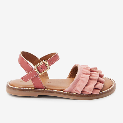  Leather Ruffle Sandals
