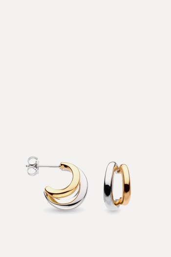 Link Golden Twin Hoop Earrings from Bevel Cirque