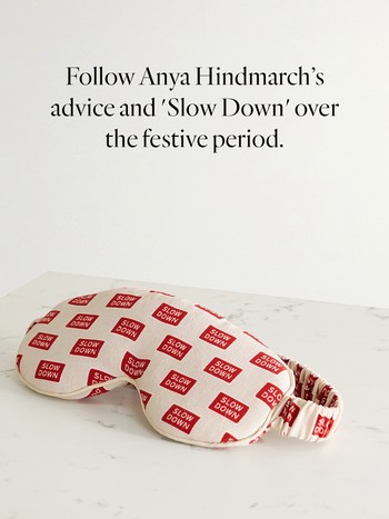 Slow Down Printed Silk-Crepe Eye Mask from Anya Hindmarch