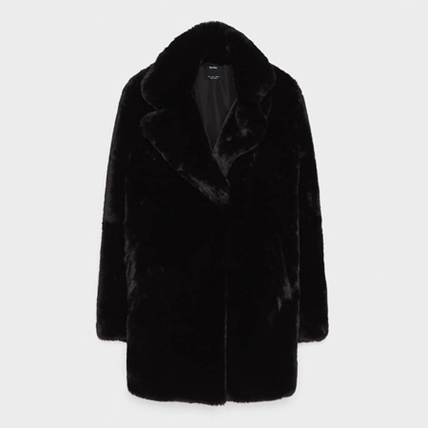 Faux Fur Plush Coat from Bershka