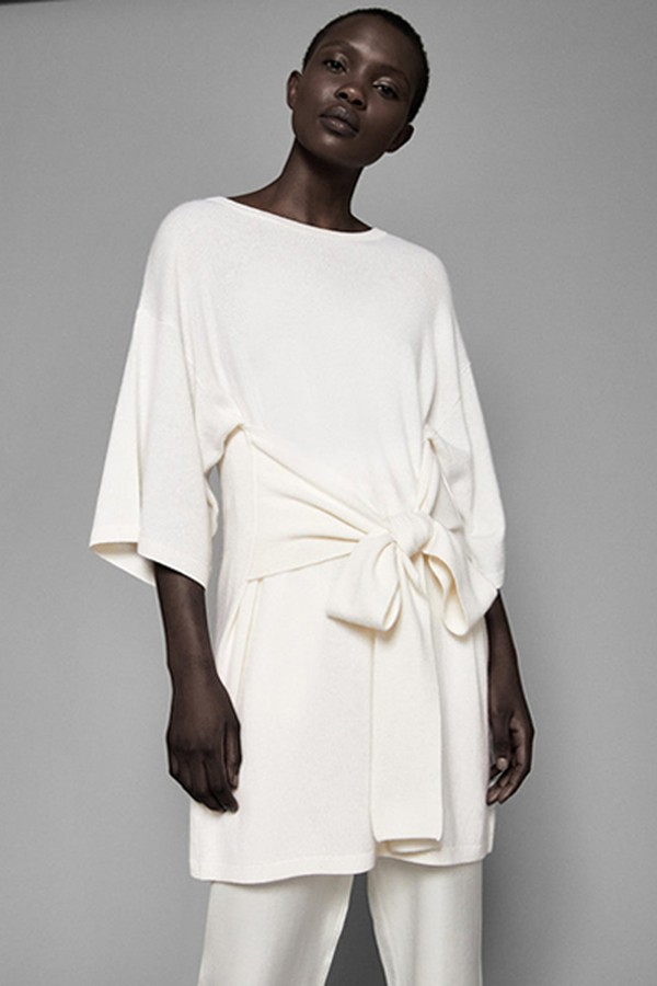 Olympy Tie-Front Wool Tunic