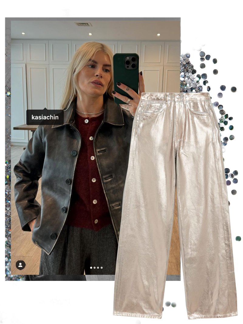 Metallic Wide Leg Jeans from Marks & Spencer