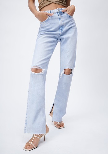 Z1975 Slim Flared Ripped Jeans from Zara