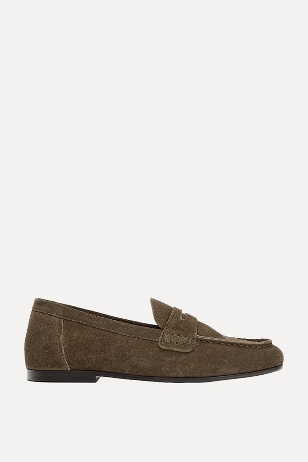 Split Suede Loafers