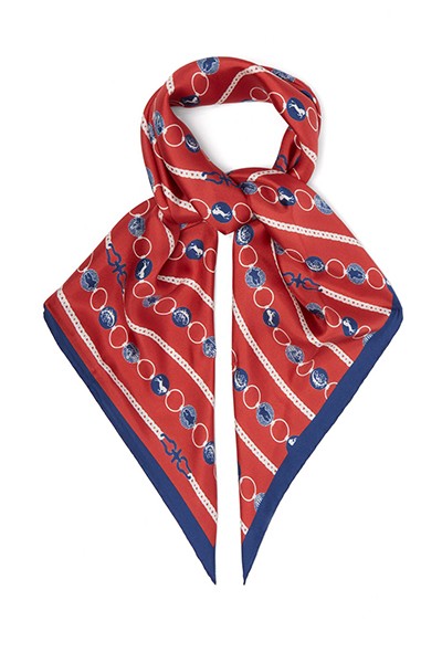 Baroque Logo-Print Silk Scarf from Chloé