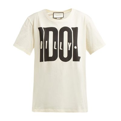 Billy Idol Printed Cotton T-Shirt from Gucci