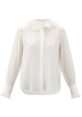 Ruffle-Collar Silk-Georgette Blouse from Chloé