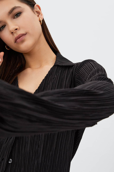 Pleated Satin Shirt from Stradivarius