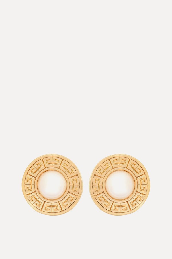 Gold Plated Round Givenchy Earrings from Susan Caplan x Relove