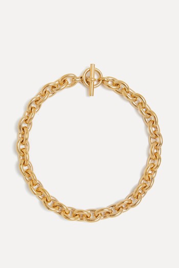 Large Gold Round Chain Necklace from Tilly Sveaas