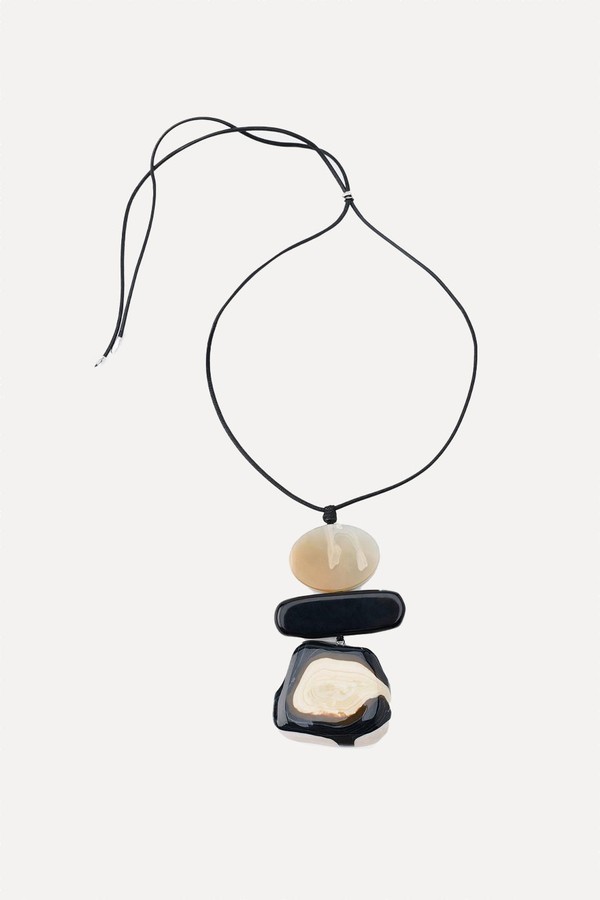 Leather Cord & Resin Necklace from zara