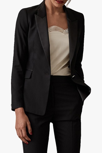 Reiss Naiya Satin Lapel Blazer from Reiss