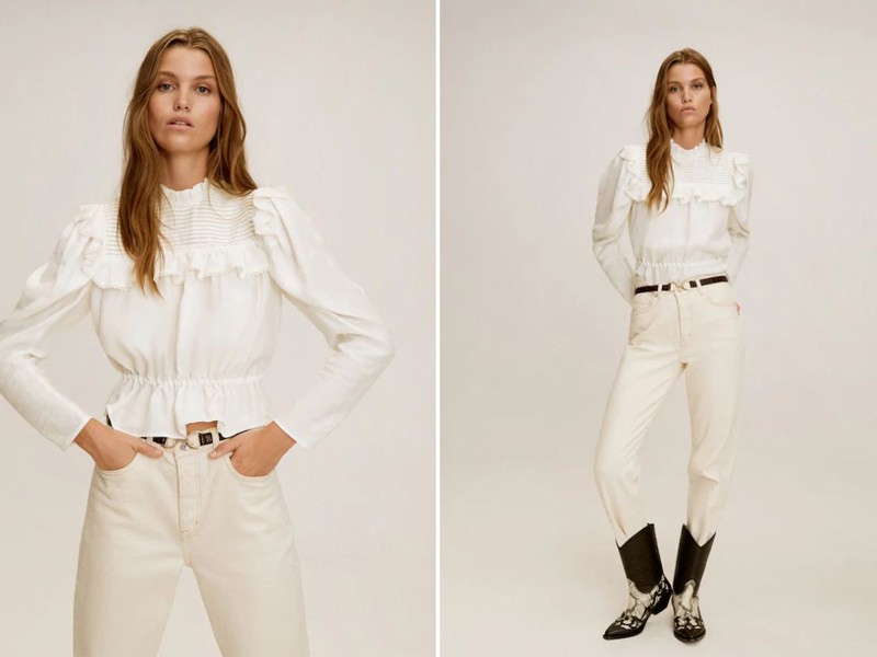 Ruffled Cotton Blouse