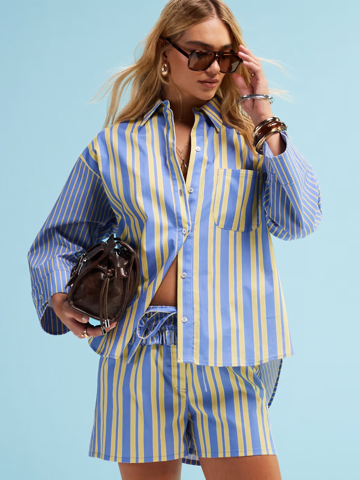 Caos Poplin Oversized Shirt & Boxers Co-Ord from LAAGAM